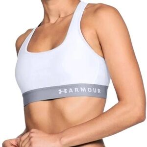 Under Armour Women's White and Gray Sports Bra